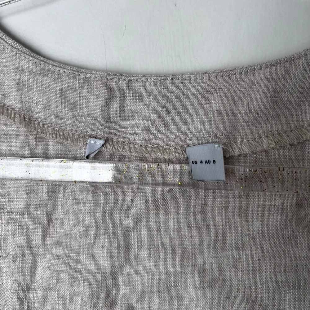 Petal & Pup Devlin Beige Square Neck Cropped Linen Top 4 - Picture 14 of 16